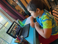  The author's son attends a kindergarten class on Zoom. 