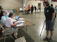  The author in 2010, when walking required a cane due to psoriatic arthritis. Photo credit: Bonnie Jean Feldkamp. 