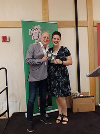  The author with her high school English teacher. Photo credit: Bonnie Jean Feldkamp. 