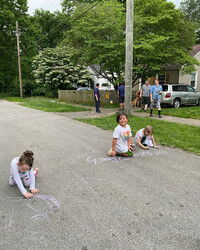  Kids play and parents gather in the author's neighborhood. Photo credit: Bonnie Jean Feldkamp. 