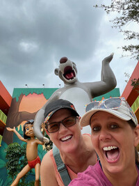  The author and her friend Tara Wittrock at Disney's Pop Century Resort. 