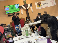 Louisville Metro Councilwoman Shameka Parrish-Wright speaks at the Bishop's Table. Photo courtesy of Bonnie Jean Feldkamp