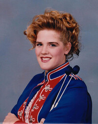  Bonnie Jean Feldkamp poses for her senior band photo. Feldkamp wore a hearing aid and received in-school speech therapy services. Photo courtesy of Bonnie Jean Feldkamp 