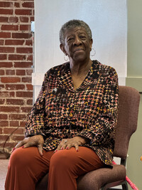  Mattie Jones Speaks to social justice group at Louisville, Kentucky's, Earth and Spirit Center in 2024. Photo: Bonnie Jean Feldkamp 