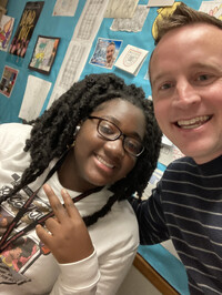 Armelle and Ryan pose for a selfie the first day they teach together at Waggener High School. Photo Credit: Ryan Davis.