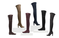 Fall footwear gets a reboot with trendsetting footwear in a variety of styles and colors. Stuart Weitzman offers an array of thigh-high boots.