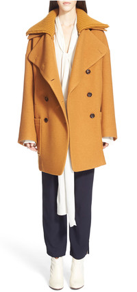  Coats get pumped up in volume this fall with oversize silhouettes. Pictured is a Chloe double-breasted wool coat, available at Nordstrom. 