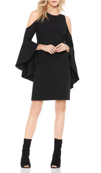  Update the little black dress with ankle boots for the holiday season. Vince Camuto dress at Nordstrom. 