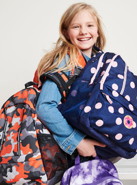 Backpacks go back to school in style this fall in a myriad of styles, sizes and colors. Colorful designs lead the pack at Lands' End.