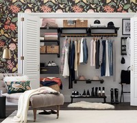 Declutter your closet and maximize space in your closet. Get creative with closet storage accessories. Shown: Solutions from Pottery Barn.