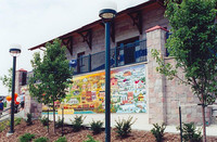 A mural on the light railway station in Littleton, Colo., colorfully depicts the city's history. Photo courtesy of the City of Littleton.