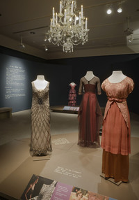  Costumes for characters who work downstairs on TV's "Downton Abbey" are on display along with those of the upstairs family at Winterthur Museum in Wilmington, Delaware. Photo courtesy of Winterthur Museum. 