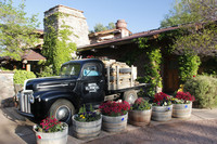 This colorful front entry welcomes guests to the historic El Portal Hotel in Sedona, Arizona. Photo courtesy of www.hansentravel.org.