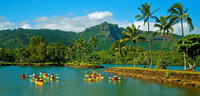  Kayakers set out on the Wailua River on Kauai in Hawaii. Photo courtesy of Kauai Visitors Bureau. 