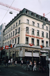 The Spielzeug Welten Museum — or Toy Worlds Museum — is located on a busy corner in Basel, Switzerland. Photo courtesy of Sharon Whitley Larsen.