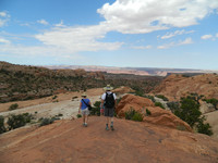  Hikers head to Second Overlook, Upheaval Dome Trail at Canyonlands National Park in Utah. Photo courtesy of Steve Bergsman. 