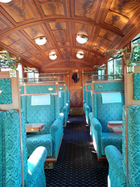 The Golden Pass Line's restored Belle Epoque carriage rekindles early 20th-century day trips to the mountain village of Chateau d'Oex with passengers learning about L'Etivaz cheese-making, savoring cheese fondue and visiting the Museum of Old Pays-d'Enhaut. Photo courtesy of Athena Lucero.
