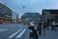 The train station in Helsinki, Finland, is the site of a busy transit plaza. Photo courtesy of Joe Tash.