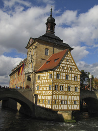 The City Hall in Bamburg, Germany, sits in the middle of the Regnitz River. Photo courtesy of Barbara Selwitz.
