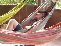 A traveler catches an afternoon nap at Tayrona National Park in Colombia. Photo courtesy of Stuart Wasserman. 