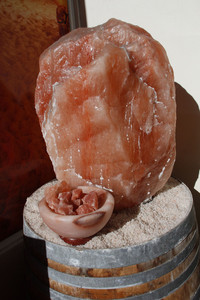  Visitors to Salt Caves in Santa Barbara, California, relax among 45 tons of Himalayan salt, such as that shown here. Photo courtesy of www.hansentravel.org. 