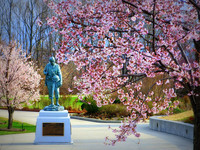 Monuments at the National D-Day Memorial near Bedford, Virginia, pay homage to World War II soldiers. Photo courtesy of the Roanoke Valley Convention and Visitors Bureau.