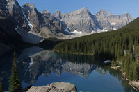 Nearby mountains reflect in the spectacular blues of Moraine Lake in Banff National Park in Alberta, Canada. Photo courtesy of www.hansentravel.org.
