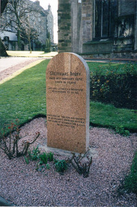  The tombstone of Greyfriars Bobby, a beloved dog in Edinburgh, Scotland, reads "Let his loyalty and devotion be a lesson to us all." Photo courtesy of Sharon Whitley Larsen. 