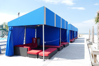 Cabanas at the Paradise Ocean Club in Hampton, Virginia, offer locals and visitors a spot of privacy and relaxation in a fun-filled day. Photo courtesy of Phil Allen.