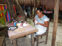 . Mayan artists create traditional crafts for sale to visitors at Xcaret, an archaeological eco-park on Mexico's Riviera Maya. Photo courtesy of Glenda Winders. 