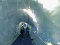 . Glacier Palace in Zermatt, Switzerland, exhibits otherworldly hues because of light reflected through centuries of ice. Photo courtesy of John Blanchette.