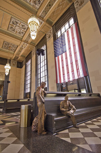 Sculptures of 1940s-era people at the Durham Museum in Omaha, Neb., help recall the heyday of the Union Station. Photo courtesy of the Nebraska Tourism Commission.