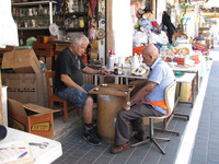  Local men play backgammon in Jaffa, Israel. Photo courtesy of Barbara Selwitz. 