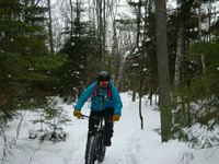 Fat-tire biking through the woods is a popular sport in Lake Placid, New York. Photo courtesy of Steve Bergsman.