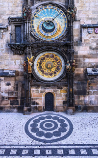 Prague's famous Astronomical Clock intrigues visitors with its figures than move when the clock strikes the hour. Photo courtesy of Victor Block.