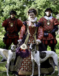  The queen walks her dogs at the Virginia Renaissance Faire. Photo courtesy of Sherry Miller Loy. 