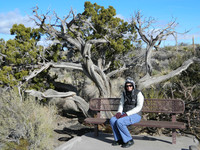 A hiker takes a break in New Mexico's Valley of Fires Recreation Area. Photo courtesy of Steve Bergsman.
