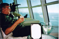 Having a drink in the Captain's Club and looking for dolphins or watching the sunset is a favorite cruise activity for many passengers. Photo courtesy of Sharon Whitley Larsen.