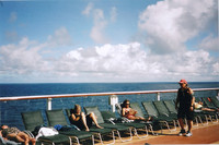 Passengers sunbathe, read or stroll along the Celebrity Silhouette's top deck. Photo courtesy of Sharon Whitley Larsen.