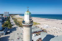 The Baltic Sea promenade and beach at Warnemunde is Rostock's playground. Visitors can climb to the top of the 121-foot-high lighthouse. Photo courtesy of Hotel Nepun and Spa.