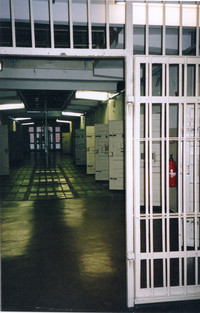 An empty cell block recalls the terror-filled days of Rostock's Stasi prison, now a museum. Photo courtesy of Sharon Whitley Larsen.