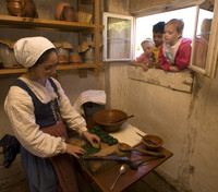  Visitors to the Frontier Culture Museum in Staunton, Virginia, learn about life on the early American frontier. Photo courtesy of the Frontier Culture Museum. 