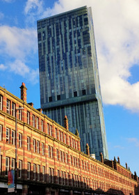Forty-seven-story Beetham Tower is the tallest building outside London and a symbol of Manchester's revival. Photo courtesy of Athena Lucero.