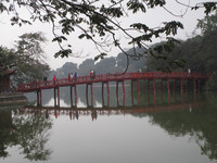  The Bridge of the Rising Sun is the only way to access Ngoc Son Pagoda in Hanoi, Vietnam. Photo courtesy of Barbara Selwitz. 