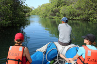  Passengers on a Mountain Travel Sobek cruise in the Galapagos go exploring through a mangrove estuary. Photo courtesy of www.hansentravel.org. 