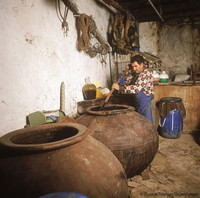  Some winemakers on the island of Cyprus still make their product in traditional clay pots. Photo courtesy of Victor Block. 