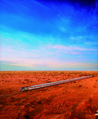  The Indian Pacific travels through the Australian Outback, covering some 2,700 miles between Perth and Sydney. Photo courtesy of Great Southern Rail. 