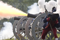  Re-enactors in Colonial Williamsburg, Virginia, show what battle was like during the Revolutionary War. Photo courtesy of Victor Block. 