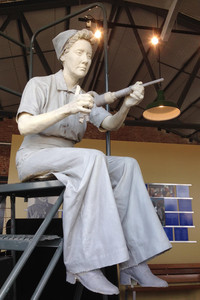 A model of "Rosie The Riveter" is on display at the WWII Home Front National Historical Park in Richmond, California. Photo courtesy of Patricia Arrigoni.