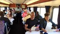  Passengers on Amtrak's Sunset Limited enjoy breakfast in the dining car. Photo courtesy of Jim Farber. 